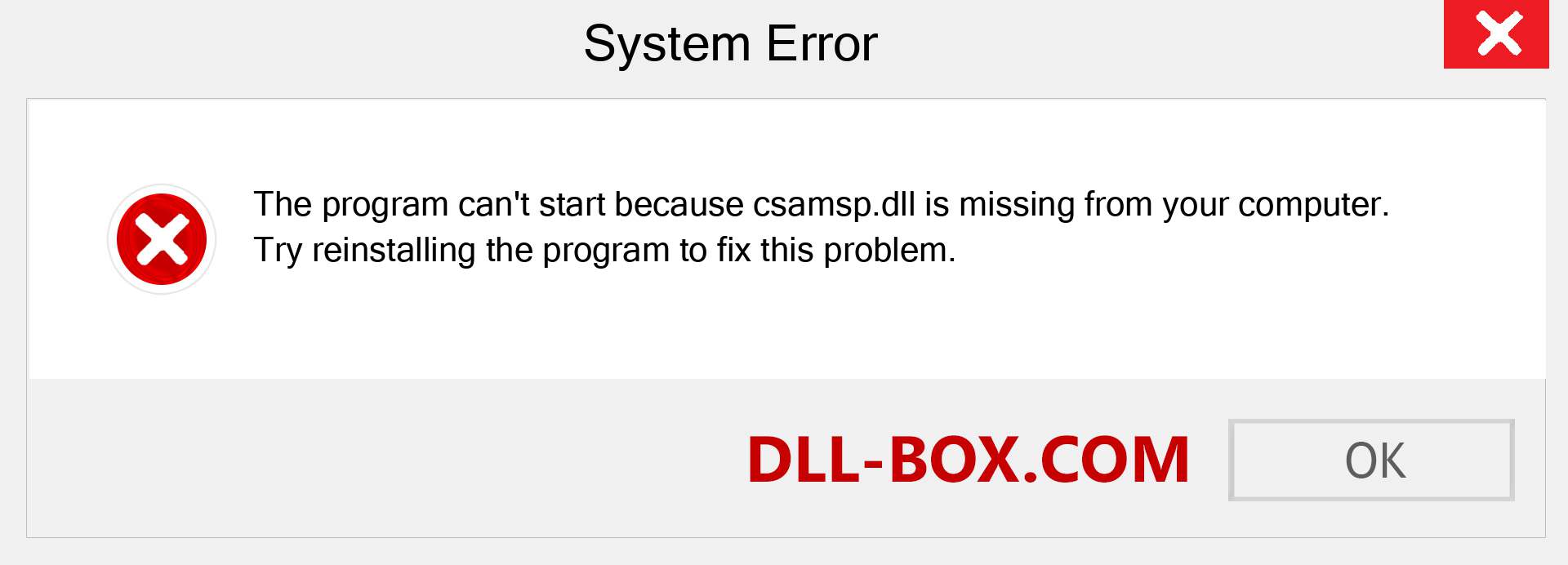  csamsp.dll file is missing?. Download for Windows 7, 8, 10 - Fix  csamsp dll Missing Error on Windows, photos, images