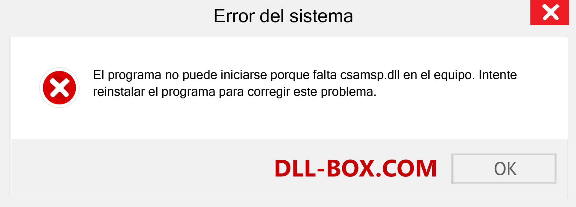 ¿Falta el archivo csamsp.dll ?. Descargar para Windows 7, 8, 10 - Corregir csamsp dll Missing Error en Windows, fotos, imágenes