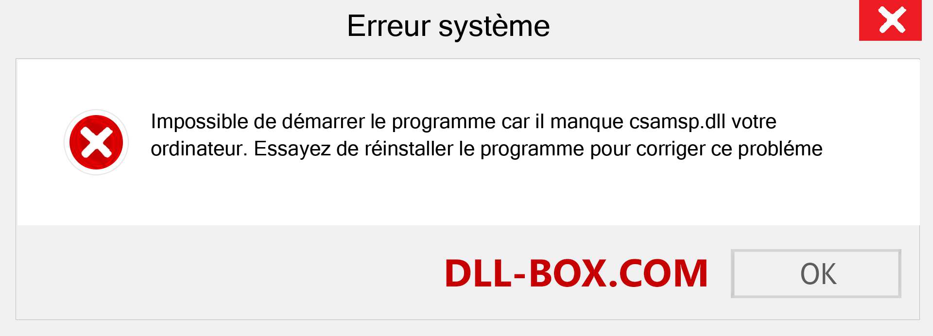 Le fichier csamsp.dll est manquant ?. Télécharger pour Windows 7, 8, 10 - Correction de l'erreur manquante csamsp dll sur Windows, photos, images